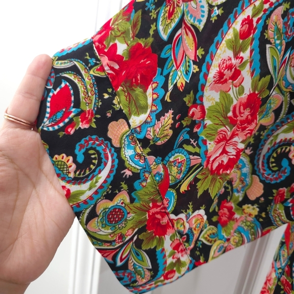 COTTON CANDY Floral Paisley Kimono, Vibrant Colors, Oversized Fit, XL XXL - Picture 7 of 12